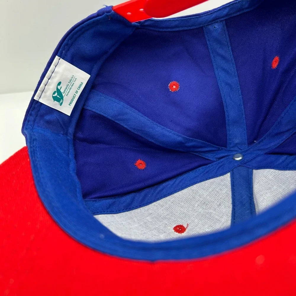 Vintage ACDelco Snapback Hat Blue Red Embroidered Logo Fantastic Fabrics Cap